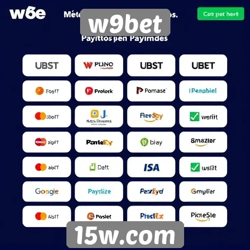 Métodos de pagamento aceitos no w9bet